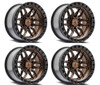 Set 4 20" Arena Hustle 20x10 6x135 -18mm Smoked Bronze Center Satin Black Lip