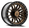 Set 4 20" Arena Hustle 20x10 8x6.5-18mm Smoked Bronze Center Satin Black Lip Rim