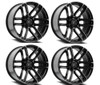 Set 4 20" Arena Supreme 20x9 6x135 20mm Glossy Black Brushed DDT Face Clear Rims