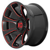 XD XD854 Reactor 20x10 6x135 6x5.5 Gloss Black Milled Red Tint Wheel 20" -18mm