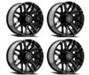 Set 4 20" Arena 20x9 8x170 0mm Supreme Glossy Black Brushed DDT Face Clear Rims