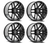 Set 4 20" Arena Supreme 20x9 6x135 1mm Satin Black Wheels For Ford Lincoln Rims