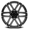 Set 4 22" Arena Supreme 22x9.5 6x135 20mm Glossy Black Brushed DDT Face Clear