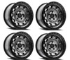 Set 4 17" Arena Gunner 17x9 6x5.5 0mm Satin Gun Metal Center Satin Black Lip Rim