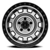 17" Arena Gunner 17x9 5x5 -12mm Wheel Satin Gun Metal Center Satin Black Lip Rim