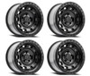 Set 4 17" Arena Gunner 17x9 6x5.5 -12mm Satin Black Wheels Lifted Truck SUV Rims