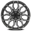 22" Arena Cobra 22x10 6x5.5 15mm Wheel Texture Gun Metal Machine Clear Coat Rim