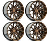 Set 4 20" Arena Cobra 20x9 6x5.5 20mm Wheels Smoked Bronze Tint Clear Truck Rims