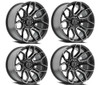 Set 4 20" Arena Cobra 20x10 6x5.5 -18mm Texture Gun Metal Machine Clear Coat Rim
