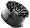 22" Arena Cobra 22x10 6x5.5 -18mm Glossy Black Brushed DDT Face Clear Lifted Rim