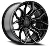 Set 4 20" Arena Cobra 20x9 6x5.5 0mm Glossy Black Brushed DDT Face Clear Wheels