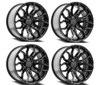 Set 4 20" Arena Cobra 20x9 5x5 20mm Satin Black Wheels For Jeep Truck Rims