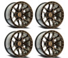 Set 4 20" Arena Battle 20x12 6x135 -44mm Smoked Bronze Tint Clear Lifted Rims