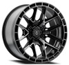 20" Arena Battle 20x9 6x5.5 1mm Wheel Glossy Black Machined DDT Face & Lip Rim