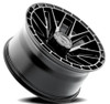 22" Arena Battle 22x12 8x6.5 -44mm Glossy Black Machined DDT Face & Lip Wheel