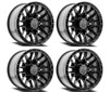 Set 4 22" Arena Battle 22x12 8x6.5 -44mm Satin Black Wheels Lifted Truck Rims