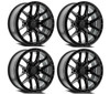 Set 4 20" Arena Battle 20x10 5x5 -18mm  Satin Black Lifted For Jeep Truck Rims