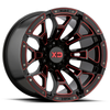 XD XD841 Boneyard 20x10 6x5.5 Gloss Black Milled Red Tint Wheel 20" -18mm