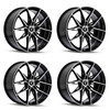 Set 4 19" Kraze Evolve Gloss Black Machined 19x8.5 Wheels 5x112 40mm Rims
