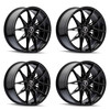 Set 4 18" Kraze Evolve Gloss Black 18x8.5 Wheels 5x112 40mm Rims