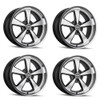 Set 4 18" Ridler 652 Black Diamond Cut Face & Lip 18x9.5 Wheels 5x120.65 0mm