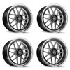 Set 4 17" Ridler 611 Gloss Black Milled Diamond Cut Lip 17x8 Wheels 5x120.65 0mm