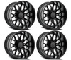 Set 4 22" Arena Violator Satin Black 22x12 Wheels 8x6.5 -44mm Truck SUV Rims