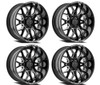 Set 4 20" Arena Violator Gloss Black Milled 20x10 Wheels 5x5 -18mm Truck Rims