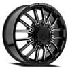 20" Arena Dually Thunder Front Gloss Black Milled 20x8.25 Wheel 8x200 105mm Rim