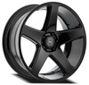 Set 4 24" Select Spectrum Glossy Black 24x10 Wheels 5x5 (5x127) 15mm Rims