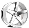 24" Select Spectrum Gloss Silver Machined 24x10 Wheel 5x5 (5x127) 15mm Rim