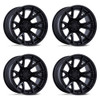 Set 4 17" Fuel FC402 Catalyst Matte Black Gloss Black Lip 17x9 6x135 1mm Wheels