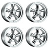 Set 4 17" Vision American Muscle 141H Legend 17x8 5x4.5 19mm Wheels Chrome Rims