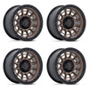 Set 4 15" Fuel UTV FV832 Cycle UTV Bronze W Matte Black Lip 15x7 5x4.5 10mm Rims Offroad Wheels