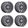 Set 4 15" Fuel UTV FV832 Cycle UTV Gloss Gunmetal 15x7 Wheels 4x156 38mm Rims
