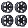 Set 4 20" Fuel FC886 Hammerhead Blackout 20x9 Wheels 6x5.5 1mm Offroad Rims