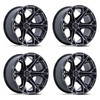 Set 4 22" Fuel FC886 Hammerhead Gloss Black Dark Tinted Clear 22x10 6x135 -18mm Offroad Truck SUV Wheels