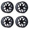 Set 4 24" Fuel Flux FC854 Gloss Black 24x10 6x5.5 0mm Offroad Truck SUV Wheels