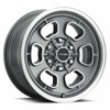 17" Vision Muscle 148 Shift Satin Grey Machined Face Lip Wheel 17x8 6x5.5 0mm