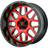 XD XD820 Grenade 20x10 5x5.0 Black Machined Red Tinted Clear Coat Wheel 20" -24