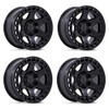 Set 4 18" Black Rhino Hard Alloys BR022 Bahari 18x8 6x5.5 45mm Matte Black Rims Truck SUV Offroad Wheels