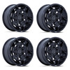 Set 4 17" Black Rhino Hard Alloys BR028 Guard Matte Black 17x8.5 5x5 0mm Wheels