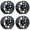 Set 4 20" Black Rhino Hard Alloys Overland Matte Black 20x9.5 6x5.5 -18mm Wheels Offroad Truck SUV Rims