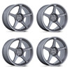 Set 4 18" Motegi MR159 Battle V Gunzilla W Machined Lip Stripe 18x9.5 5x120 0mm Rims