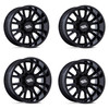 Set 4 22" Moto Metal MO810 22x9 6x135 6x5.5 1mm Legacy Gloss Black Offroad Rims Truck SUV Wheels