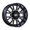 Set 4 22" Moto Metal MO810 Legacy 22x9 8x6.5 1mm Gloss Black Machined Truck Rims Offroad Wheels