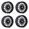 Set 4 24" MSA Offroad Wheels M55 Commander UTV Black Milled 24x7 4x137 4x156 0mm