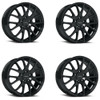 Set 4 18" Vision Street 18 Hellion Gloss Black Wheels 18x8 5x4.5 Rims 40mm