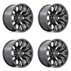 Set 4 22" Fuel D803 Flame 22x12 6x135 -44mm Gloss Black Milled Wheels Truck Rims