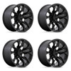 Set 4 24" Fuel D804 Flame 24x12 5x5 -44mm Blackout Wheels For Jeep Truck Rims